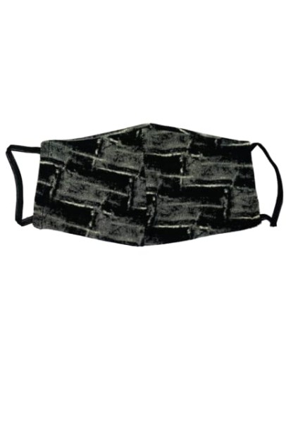 Cotton Fabric Designer Face Mask Black & Grey Cotton Fabric Designer Face Mask Black & Grey